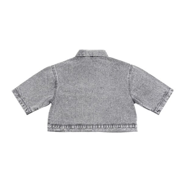 HLVY - Cropped Pockets Denim Zip Up