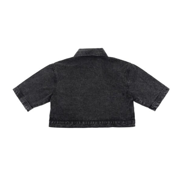 HLVY - Cropped Pockets Denim Zip Up