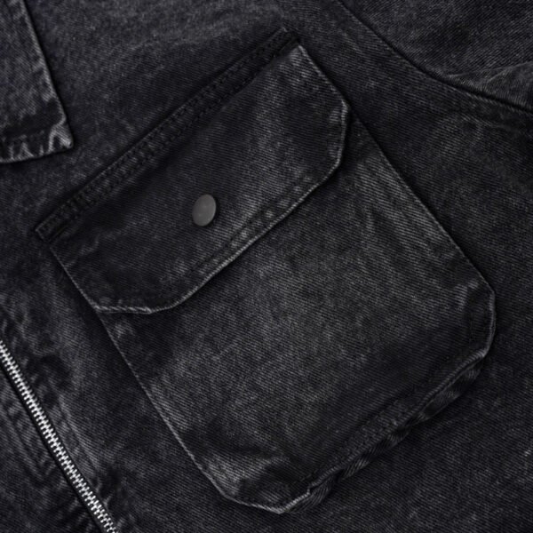 HLVY - Cropped Pockets Denim Zip Up