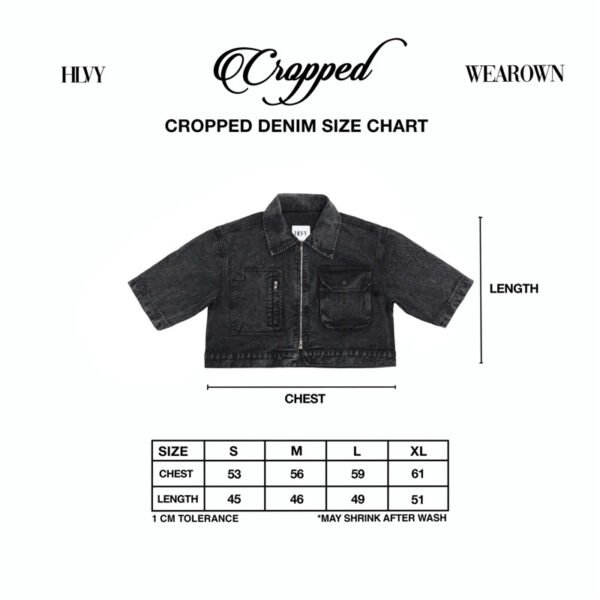 HLVY - Cropped Pockets Denim Zip Up