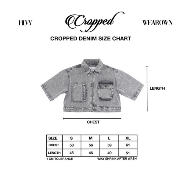 HLVY - Cropped Pockets Denim Zip Up
