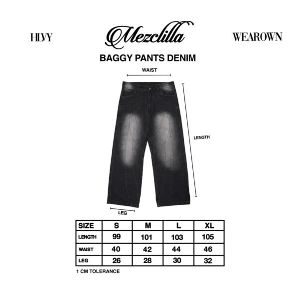 HLVY - Baggy Pants Denim Mezclilla